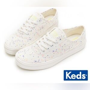 Keds Breezie Confetti Canvas Sneakers White Multi 9 Women New in Box WF65867